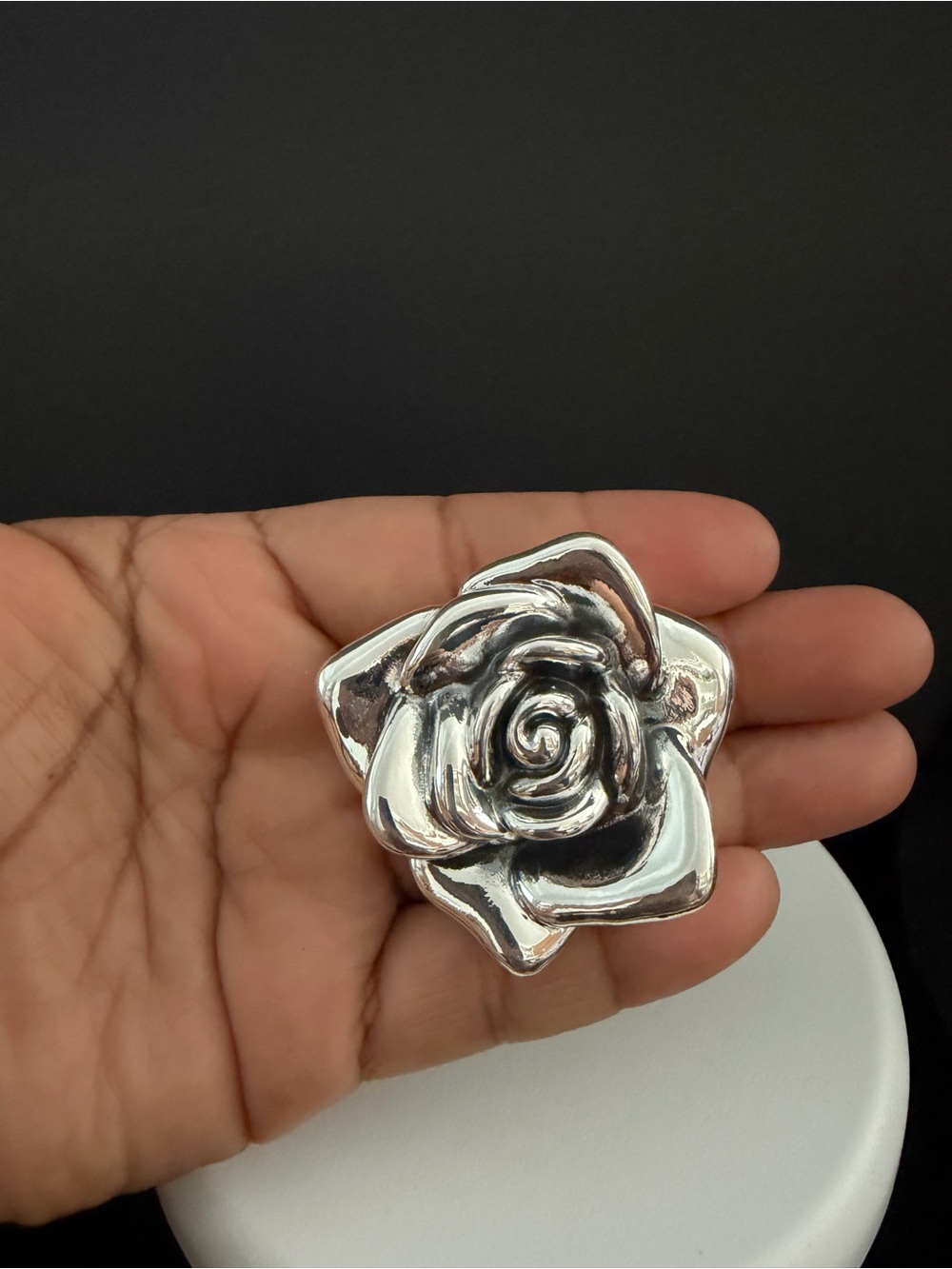 Huge Sterling Silver 925 Rose Pendant (only). - Picture 3 of 7